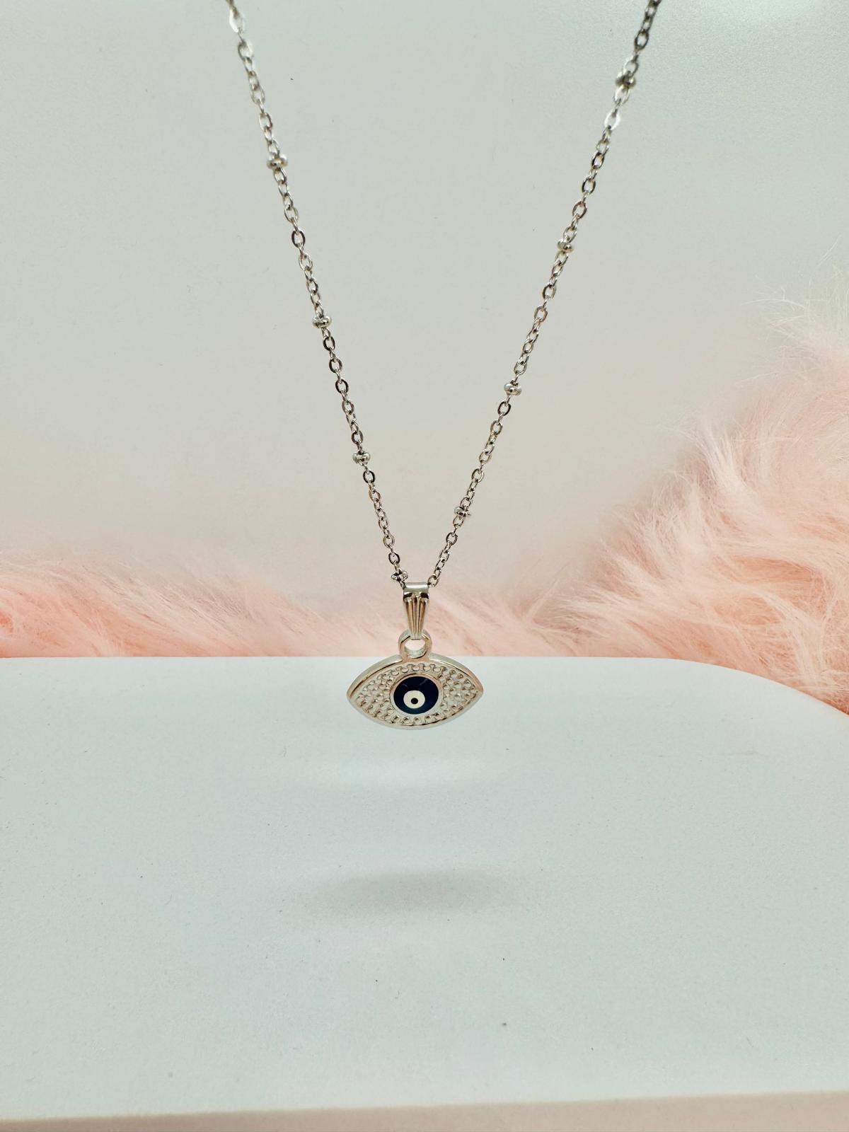 Collier en Acier Inoxydable Doré et Argenté avec Pierres et Perles Naturelles